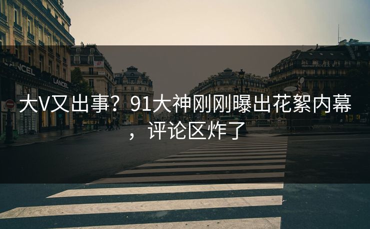 大V又出事？91大神刚刚曝出花絮内幕，评论区炸了
