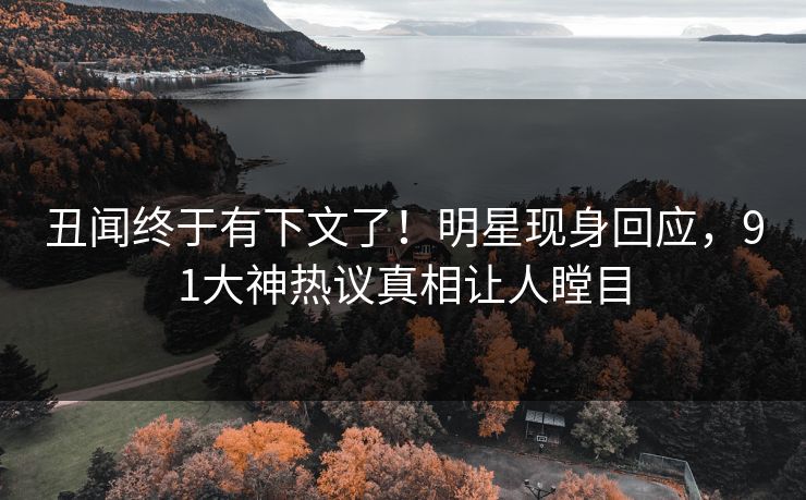 丑闻终于有下文了！明星现身回应，91大神热议真相让人瞠目