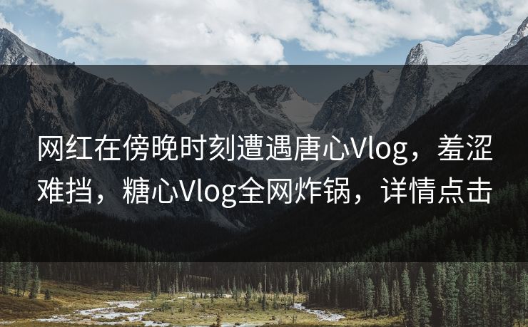 网红在傍晚时刻遭遇唐心Vlog，羞涩难挡，糖心Vlog全网炸锅，详情点击