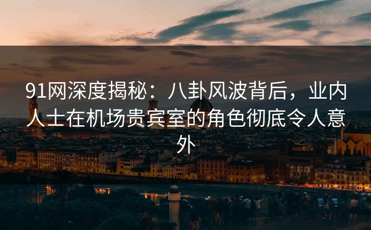91网深度揭秘：八卦风波背后，业内人士在机场贵宾室的角色彻底令人意外