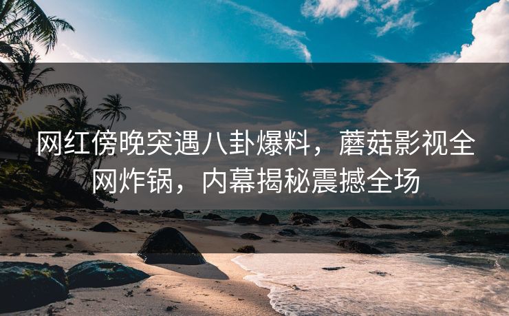 网红傍晚突遇八卦爆料，蘑菇影视全网炸锅，内幕揭秘震撼全场