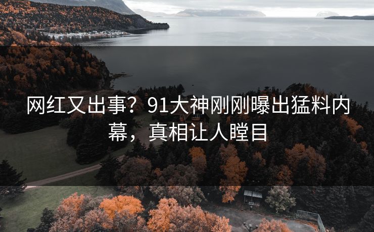 网红又出事？91大神刚刚曝出猛料内幕，真相让人瞠目